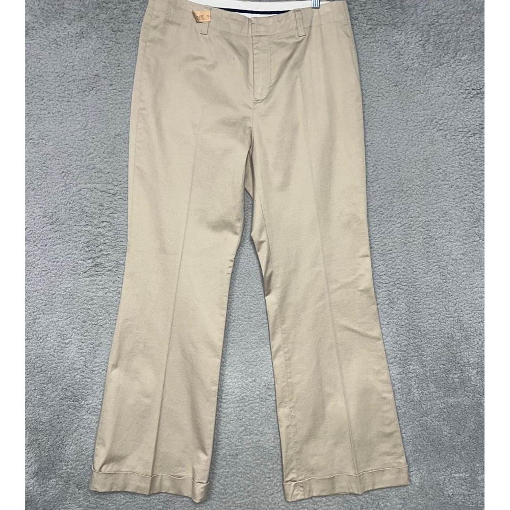 VTG Gap Dress Pants Women's Sz 10R (31x32) Beige Curvy Flared Chino Trousers Y2K